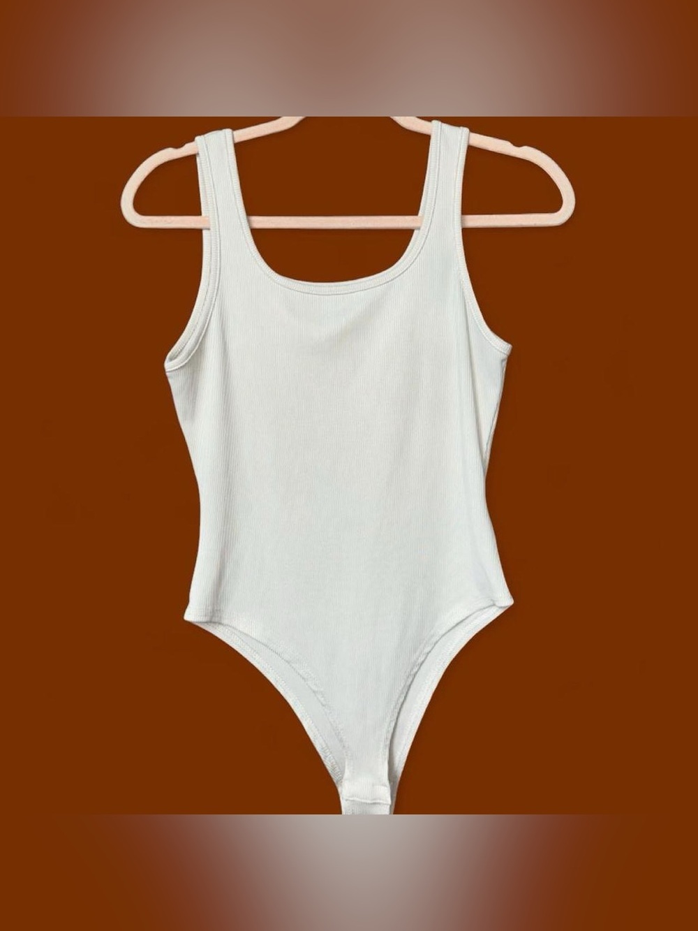 Kids White Ribbed One-Piece Bodysuit